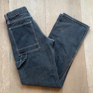 NWT John Galt Krispina Black High Rise Cargo Straight Leg Jeans